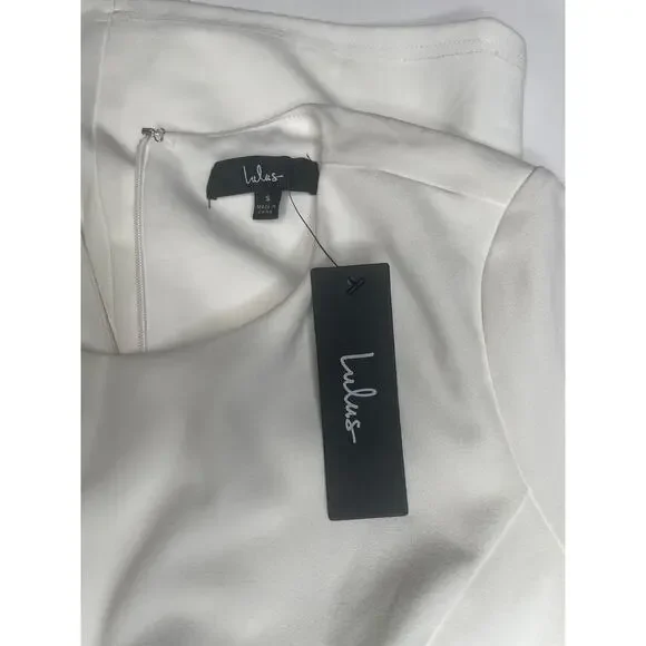 Lulus NWT White Wrap Style Tulip Mini Dress - Size Small - Picture 4 of 11